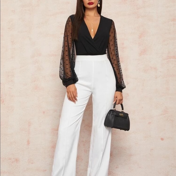 Black mesh sleeve bodysuit - Picture 5 of 6